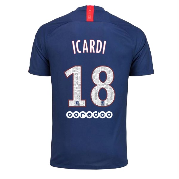 Camiseta Paris Saint Germain NO.18 Icardi 1ª 2019/20 Azul